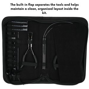 Professional Hair Extension Tool Kit with Micro Bead Remover Crimping & <b>Tape</b> In Pliers set Hair <b>Hook</b> & <b>Loop</b> Tool Parting Finger - Product Image 5