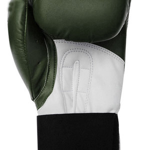 Guantes de Boxeo de Cuero PU Transpirables Personalizables Verde Blanco Negro Cierre con Cordones Correa de Muñeca Ajustable Entrenamiento Unisex para Adultos - Product Image 5