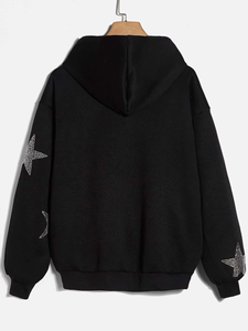 บริการ OEM เสื้อฮู้ดดี้ประดับเพชร รับผลิตเสื้อฮู้ดดี้ผ้าฝ้ายแบบ Private Label แบรนด์สินค้าตามสั่ง ขายส่งจากโรงงาน - Product Image 1