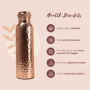 Bouteille de bière en cuivre pur Antique Creations, design classique, bouchon push-pull anti-fuite, grande capacité, motif personnalisable, compatible lave-vaisselle - Product Image 5