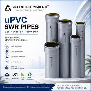 ท่อ uPVC SWR ทรงกลม ทนทาน ป้องกันการกัดกร่อน ป้องกันการรั่วซึม สำหรับระบบระบายน้ำ สำหรับบ้าน สำนักงาน และอาคาร ของ Accent International - Product Image 1