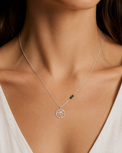 Collier palmier en argent sterling 925 – Bijoux côtiens tropicaux avec pierres précieuses - Product Image 5