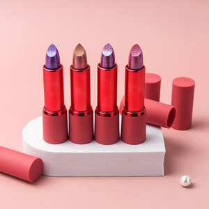 4 Shades Shimmer <b>Metallic</b> <b>Lipstick</b>, Long-Lasting Glitter <b>Lipstick</b> with Multi-Chrome Finish - Product Image 3