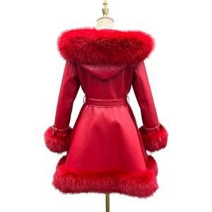 Abrigo Largo de Piel Sintética Elegante para Mujer, Abrigo de Invierno con Cinturón de Lujo, Ropa Exterior Cálida y Moderna de Primera Calidad, Proveedor Mayorista OEM Personalizado - Product Image 3