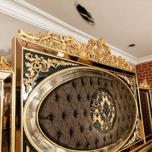 Offre Spéciale : Ensemble de Chambre Royal Noir et Or Classique de Luxe – Cadre de Lit Rembourré, Meubles Sculptés Haut de Gamme pour Hôtels, Qualité Supérieure - Product Image 2
