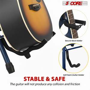 Taburete para Guitarra 5Core, Silla Acolchada de 3.15 Pulgadas con Respaldo, Asiento Musical Plegable con Reposapiés Integrado, Soporte para Guitarra - Product Image 5