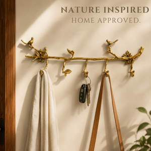 Handcrafted Brass Bird Branch <b>Wall</b> <b>Hook</b> Decorative Cloth Hanger <b>Key</b> Holder for Bedroom Entryway Bathroom Decor Home Organizer UK - Product Image 3