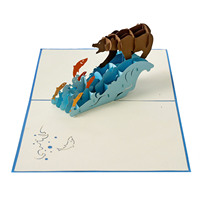 Tarjetas de Felicitación Pop-up 3D con Oso para Cumpleaños o Día del Padre, Venta al por Mayor desde Vietnam HMG