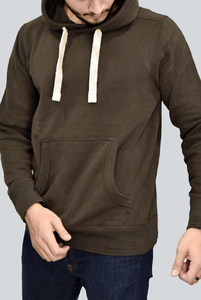 Sweat-shirt à capuche pour homme, marron foncé, coupe classique, en coton French Terry, décontracté, avec poche, pour l'automne - Product Image 4