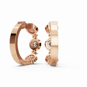 Pendientes de Aro con Diamantes Cultivados en Laboratorio The Eternity of Brilliance, Corte Brillante, Certificación IGI, Claridad VVS, Oro de 10/14/18 Quilates, para Mujer - Product Image 3