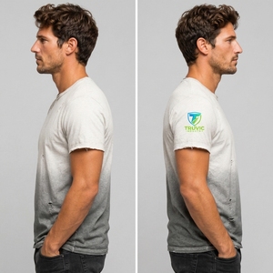 <b>Men</b> Oversized Distressed T <b>Shirt</b> Heavyweight Cotton Fabric Vintage Wash Effect Relaxed Fit Short Sleeve Modern Casual Apparel - Product Image 3