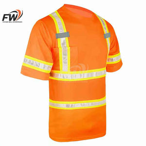 Camisetas de Trabajo para Hombre - Camisetas de Alta Visibilidad para Hombre, Camiseta Polo de Seguridad con Franjas Reflectantes - Product Image 3