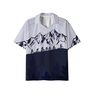 Men's Mountain Bike Print Short Sleeve Shirt Regular Fit Breathable <b>Polyester</b> All Seasons Outdoor Wear - Product Image 1