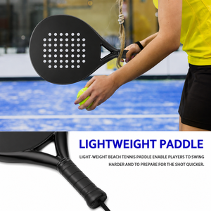 Raquette de padel Samroz Sports Teardrop avec surface en fibre de carbone et noyau en mousse EVA Memory Flex, légère et imperméable - Product Image 5