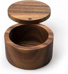 Boîte à épices en bois avec un design rustique artisanal, écologique et durable pour le rangement sur la table de cuisine - Product Image 1