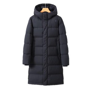 <b>Long</b> Hooded Puffer <b>Jacket</b> Winter Coat Windproof Casual Down Filled Zipper Closure Solid Color Unisex Thick Polyester Shell - Product Image 2
