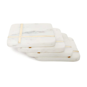 Eco-Friendly Decorative Marble Coasters Durable Natural Stone Rectangle India Tableware for Home Kitchen Modern Cut Technique - Product Image 1