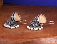 Boucles d'oreilles pendantes vintage en laiton oxydé et alliage de zinc avec perle pour femme, idéales pour les occasions festives