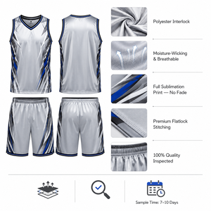 Uniforme de Baloncesto Unisex Directo de Fábrica, Conjunto de Camiseta y Pantalones Cortos, Ecológico, de Secado Rápido, Transpirable, Ligero, Personalizable para Equipos - Product Image 4