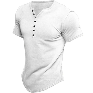 เสื้อเชิ้ตเฮนลีย์ผู้ชายไซส์ใหญ่ทันสมัย ทนทาน ระบายอากาศได้ดี ผลิตจากผ้าฝ้ายถัก 100% ป้องกันรอยยับ เป็นมิตรกับสิ่งแวดล้อม สวมใส่สบาย - Product Image 2