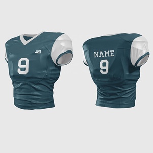 Maillots de football américain unisexes personnalisés respirants évacuant l'humidité vêtements de sport à sublimation en sergé ensembles grande taille OEM - Product Image 1