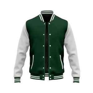 Custom Vintage Baseball Letterman <b>Jacket</b> Men Windproof Chain Chenille <b>Patch</b> Embroidery Leather Sleeve Style <b>Jacket</b> For Men - Product Image 3