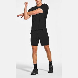 T-shirt décontracté d'été pour homme, col rond, manches courtes, en coton noir, personnalisable avec logo, OEM ODM, vente en gros de vêtements - Product Image 5