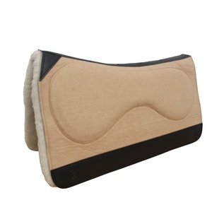 Tapis de selle en feutre de laine et cuir, prêt à être expédié, doublure polaire, tapis d'équitation western, absorbant les chocs, respirant, antidérapant pour l'entraînement - Product Image 6