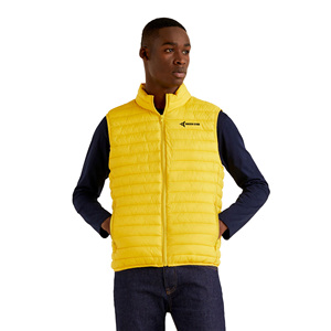 Best Choice High Quality Yellow Stand Collar Puffer Vest Zipper Closure Solid Color Windproof Casual Outerwear 100% Polyester - Product Image 3