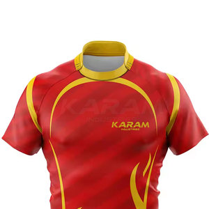 Sports Wear 100% Polyester Short Sleeve Rugby Jersey Premium Quality Lightweight Quick Dry Breathable for Adult - Product Image 3
