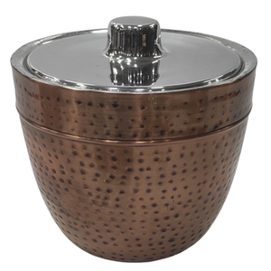 Luxury Antique Copper Ice <b>Bucket</b> Champagne Wine Chiller Elegant Hand Hammered Metal Ice Pail <b>with</b> <b>Lid</b> for Hotel Wedding Barware - Product Image 1