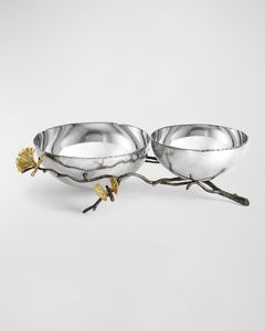 Luxury Silver Stainless Steel Decorative Serving Bowl Gold Flower Trim Fruit Nut Dish Elegant Wedding <b>Table</b> Centerpiece Decor - Product Image 4