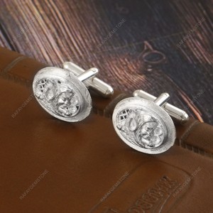 Ensemble de boutons de manchette en laiton, couleur or, poli, luxe, cadeau de mariage pour homme, bijoux formels - Product Image 4