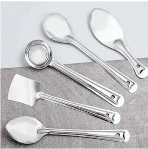 Cuchara de cocina de acero inoxidable de alta calidad, ecológica y utensilios de cocina plateados, espátula volteadora, muy vendida. - Product Image 3