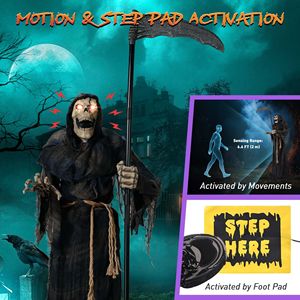 Décoration de jardin gonflable pour Halloween, décoration de fête de plein air, 6 pieds, Grim Reaper - Product Image 2