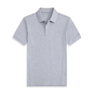 Chemise décontractée à col tricoté pour homme, 100 % coton, anti-plis, couleur unie, manches courtes, grande taille - Product Image 6