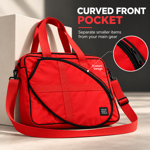 Sac de raquette de squash sur mesure avec grande poche avant incurvée zippée et bandoulière amovible - Product Image 2