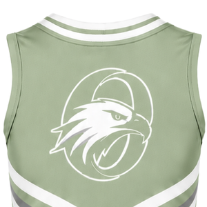 Custom Sage Green Cheer Shirt Sleeveless Team Sports Uniform Top Athletic Performance Wear Training Practice Cheer Squad Apparel - Product Image 3