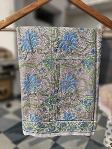 Pareo de algodón hecho a mano con estampado de bloques para mujer, pareo de playa de algodón, pareo de verano para fiesta de bodas, pareo bohemio natural para la playa - Product Image 5