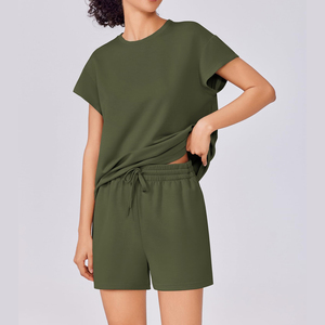 Conjunto de Verano de Alta Calidad para Mujer, Conjunto de Dos Piezas de Punto Informal, Ropa de Calle, Conjuntos Cortos Sólidos a Precio Económico - Product Image 2