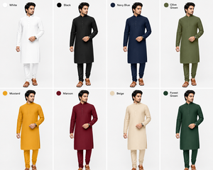 Men Chocolate Silk Kurta Chinese Collar Ethnic Wear Shirt Premium Traditional <b>Indian</b> Festive Wear Tunic <b>Top</b> Custom - Product Image 2