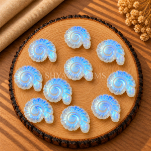 Colgante de Piedra Preciosa Tallada de Concha de Nautilus de 20mm con Piedra Lunar Arcoíris para Diseño de Joyería Artesanal, Suministro al por Mayor de Artesanía Hecha a Mano - Product Image 3