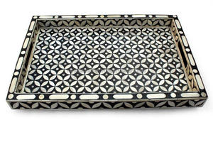 ถาดไม้ฝังลายกระดูกคุณภาพสูง เป็นมิตรกับสิ่งแวดล้อม ดีไซน์ทันสมัยสไตล์วินเทจ ขัดเงา แรงบันดาลใจจาก INS จานเสิร์ฟสำหรับใช้งานด้วยมือ ขนาดสั่งทำได้ - Product Image 4