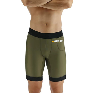 Shorts de Compresión Unisex de Nailon y Spandex, Cintura Alta Elástica, Bolsillo Oculto, Logotipo Personalizado, Secado Rápido, Ligeros, Transpirables, hasta la Rodilla - Product Image 2