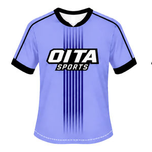 Ensemble de rugby noir lavande, maillot à manches courtes et col rond avec short assorti, respirant, uniforme sportif pour l'entraînement en équipe - Product Image 3