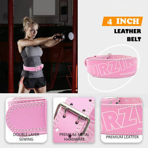 Cinturón de Cuero para Levantamiento de Pesas, Cinturón de Soporte Lumbar para Entrenamiento de Fisicoculturismo, Diseño Cónico, Acolchado de 4 Pulgadas - Product Image 2