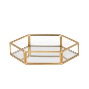 Modern Glass <b>Mirror</b> Tray Gold Metal Decorative Serving Tray Coffee Table Centerpiece Perfume Tray Wholesale Wedding Home Decor - Product Image 5