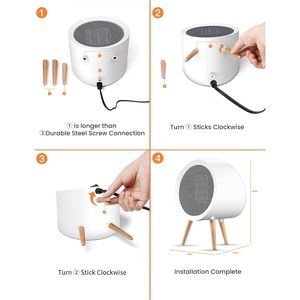 Stufa Elettrica Portatile 1000W/600W per Uso Interno, Riscaldatore in Ceramica PTC, Piccolo Riscaldatore da Scrivania per Camera da Letto e Ufficio, Riscaldatore Portatile 2s - Product Image 3