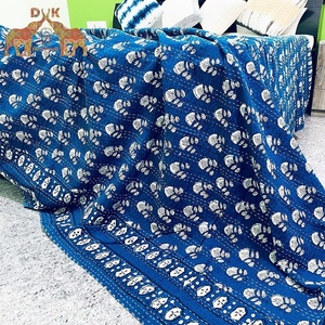 Authentic Indian Kantha Quilts Bedcovers Wholesale Zig Zag <b>Quilted</b> <b>Bedding</b> Set for Home Hotels Interior Decor Printed Pattern - Product Image 1