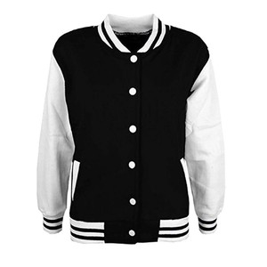 Men's Black Red Color Block Varsity Jacket Preppy Style Turn-down Collar Regular Fit Polyester Material Autumn Wear - Product Image 4